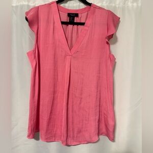 Rachel Bright Pink V-Neck Sleeveless Blouse